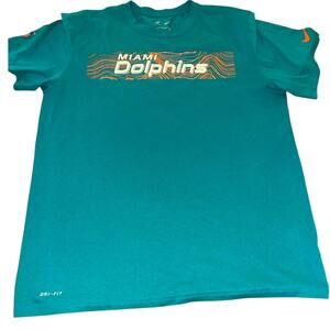 Nike NFL On Field Miami Dolphins Dri-Fit T-Shirt XL –Teal Athletic Cut